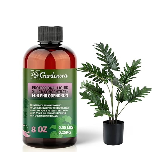 𝐏𝐑𝐄𝐌𝐈𝐔𝐌 Liquid Silica Plant Supplement - 8oz (250mL) - PHILODENDRON Plants Liquid Silica Boost Fertilizer - Stronger Stems & Healthy Leaves for Indoor & Outdoor Plants (Makes 45 Gallons)