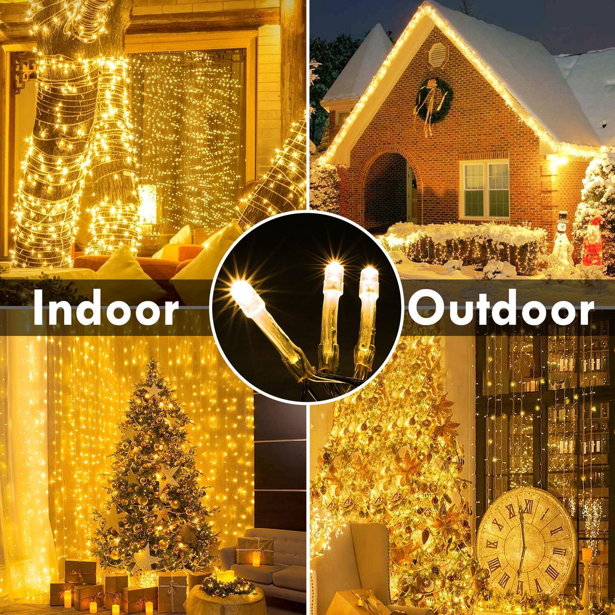 288FT 800LED Extra-Long String Lights Indoor Outdoor Clear Wire, Warm White Christmas String Lights, Plug in Twinkle Fairy Light With Timer and Memory For Wedding Patio Tree Yard Christmas Decorations