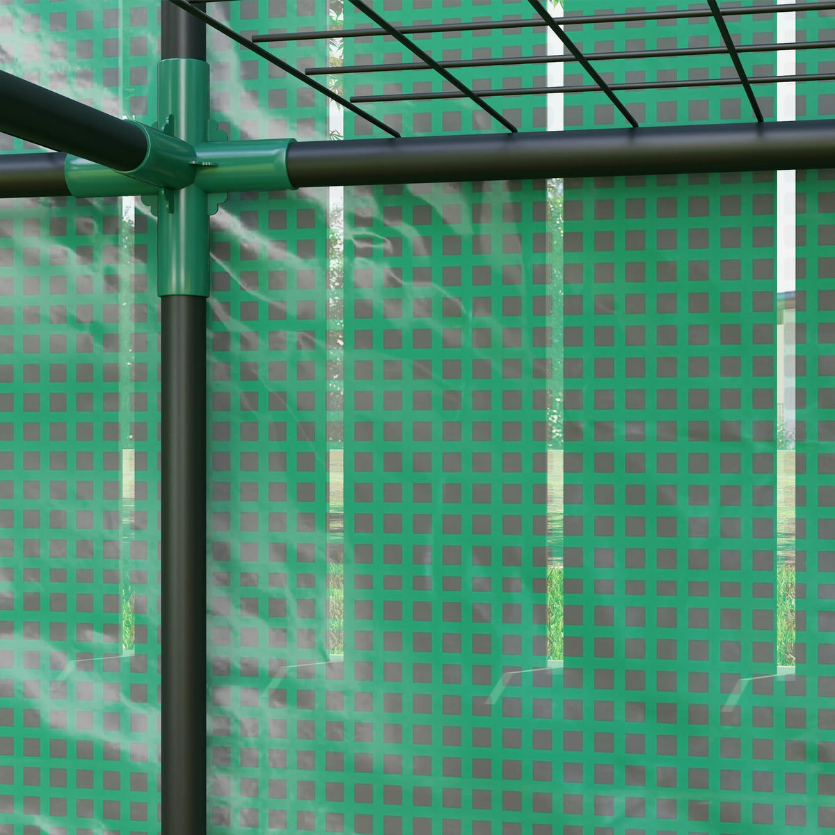 Outsunny Lean-to Greenhouse with 3 Tier Shelves 56.7" x 18.9" x 59.8" Green