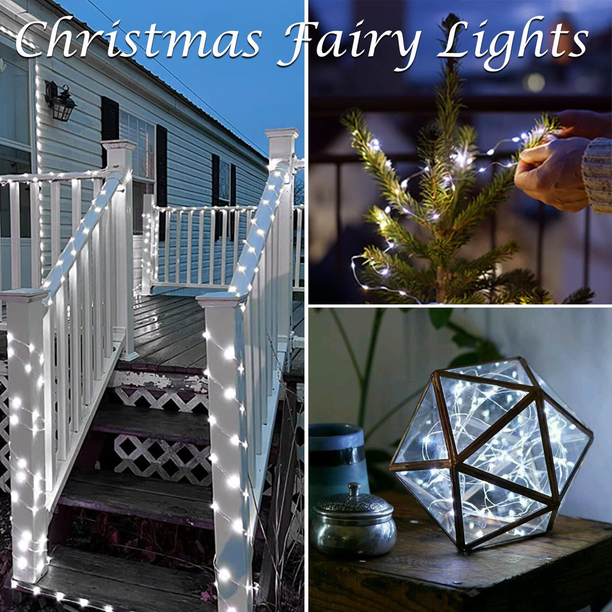 3 Pack 60 LED Fairy Lights Battery Operated with Remote, 20 FT Cool White