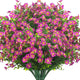Grunyia Outdoor Artificial Flowers UV Resistant & Fade Proof, 12 Pack Realistic Fake Flowers for Garden, Patio, Lawn Decor - Weatherproof Plastic Plants (Magenta)