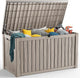 200 Gallon Resin Deck Box, Lockable Patio Outdoor Storage Box for Furniture, Garden Tools and Tools Storage, Waterproof Outside Storage Boxes - Grey