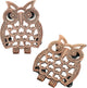 Sungmor Heavy Duty Cast Iron Plant Caddy with Wheels - 2 Pack Vintage Owl Design Plant Stand, Metal Rolling Plant Tray for Indoor & Outdoor Use - 11 Inch, Antique Bronze