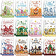 FuWeave 12 Pcs Seasonal Kitchen Towels Set for All Holidays Hand Dish Tea Towels Gift Bulk Valentine's Day Absorbent Dishcloths Housewarming Gift for Cooking Kitchen Bathroom(Gnome Style,Bright Color)