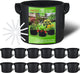PHYEX 12-Pack 15 Gallon Grow Bags, Heavy Duty Fabric Pots with Handles, Reusable Plant Bags for Vegetable, Herbs & Flowers, BPA-Free, Breathable, Durable