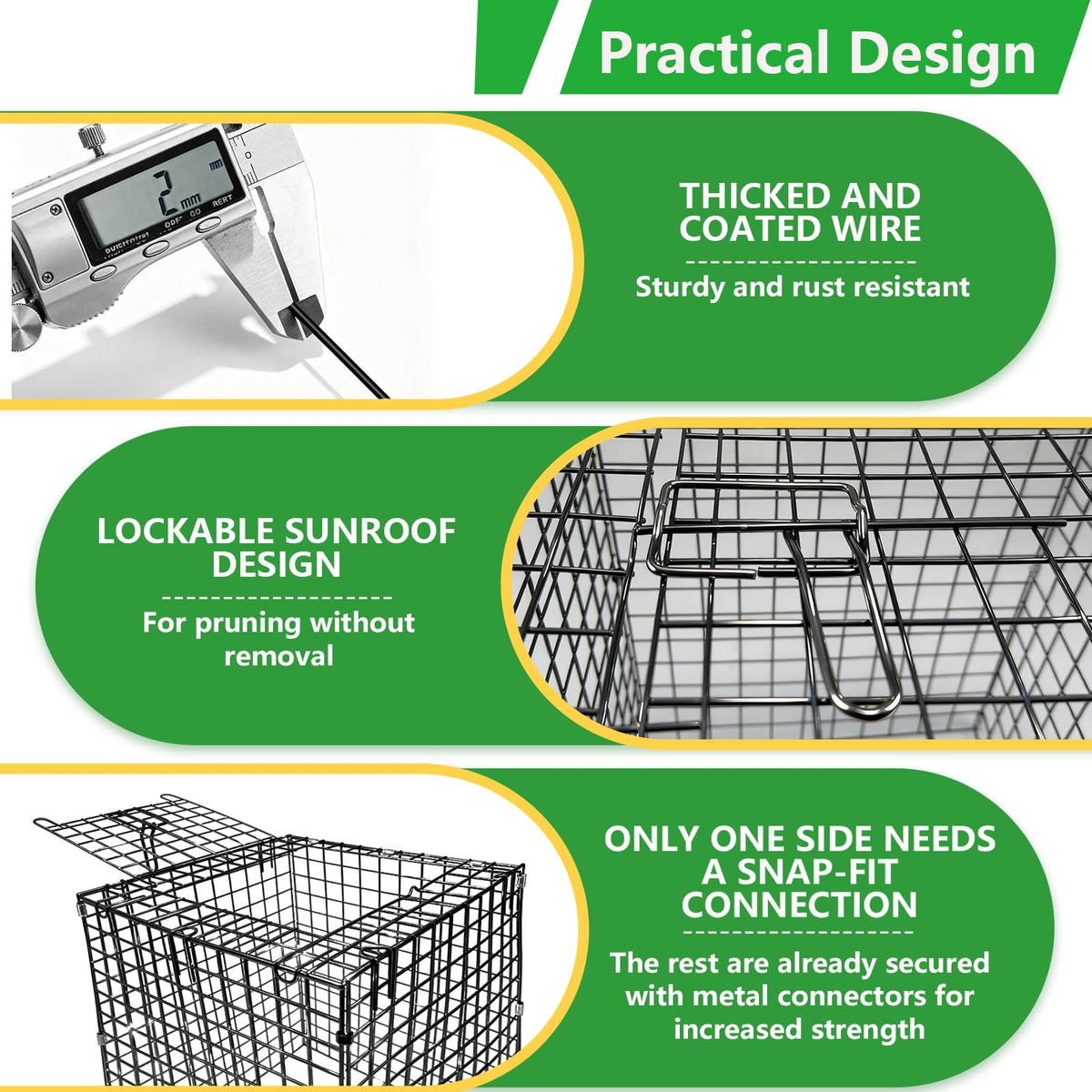 Metal Plant Cages for Outdoor Plants, Garden Cloches for Plants 4 Pack