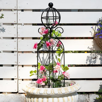 Garden Obelisk Trellis for Climbing Plants - 27.1" x 7.8" -Durable Metal Design, Rust-Proof, Ideal for Indoor & Outdoor Use, Perfect for Roses, Topiaries, and Garden Decor