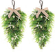 2 Pcs 24"Seashell Starfish Teardrop Swag Wreath with Green Leaves for Front Door Wedding Rustic Farmhouse Costal Starfish Conch Shells Wreath for Indoor Outdoor Spring Summer All Seasons Home Decor ﻿