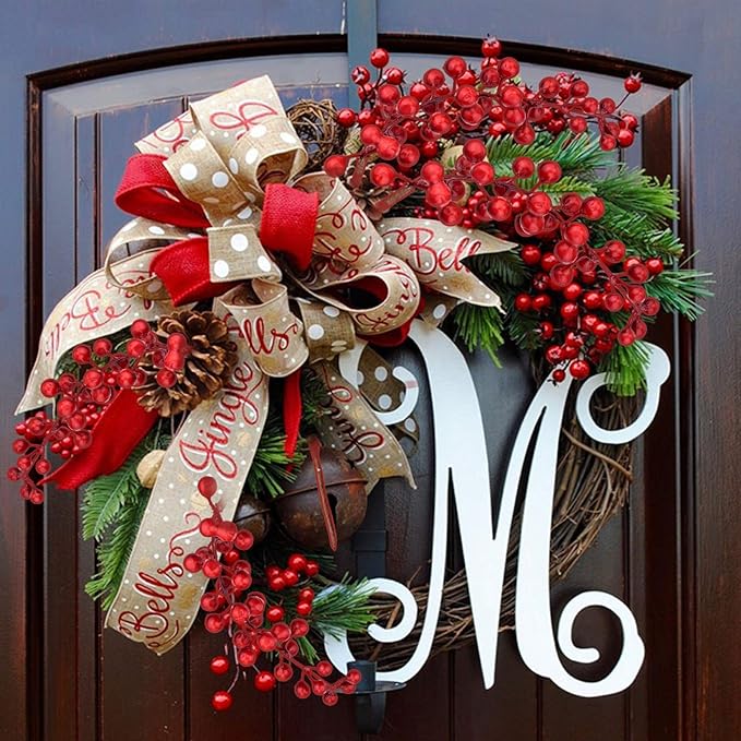 12 Pack Artificial Red Berry Stems Branches, Fake Burgundy Berry Picks Holly Berries for Christmas Tree Xmas Valenintes Wreath Decorations Floral Arrangements Home Holiday DIY Crafts Decor