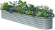 10x2x1.5 | 8x4x1.5 ft Galvanized Raised Garden Bed, 18" Tall Metal Planter for Outdoor Plants Vegetable Herb Leafy Green, Modular Raised Flower Bed with Rust Resistant Coating -Brooklyn Grey