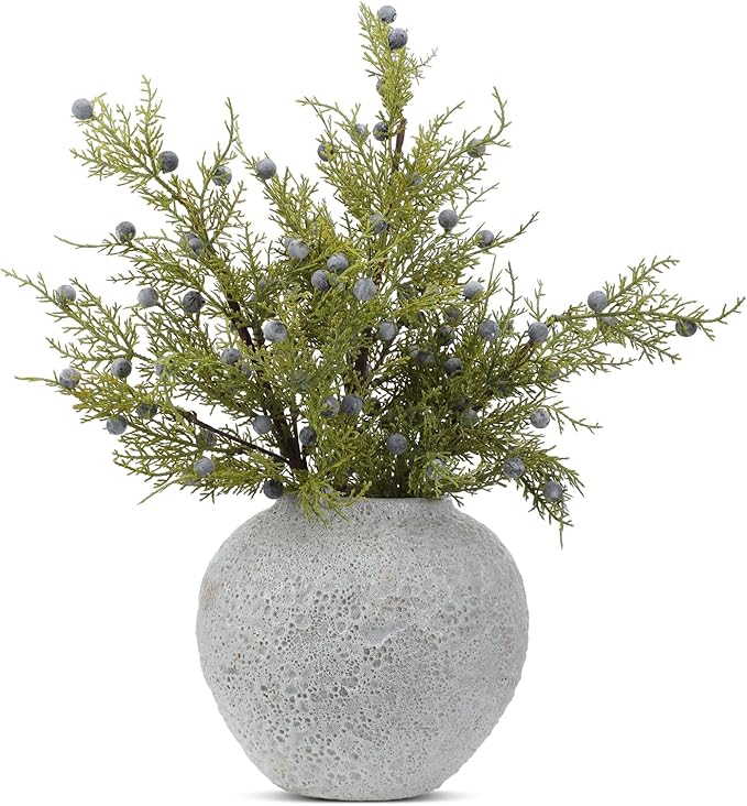 Giegxin 12 Pcs 30 Inch Artificial Juniper Cedar Sprays and Berries Branch Faux Cedar Stems Weather Resistant Christmas Greenery for Holiday Winter Ornament Crafts Wreath Garland
