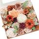 Ling's moment Fake Flowers Box, Dusty Rose & Orange Grand Combo