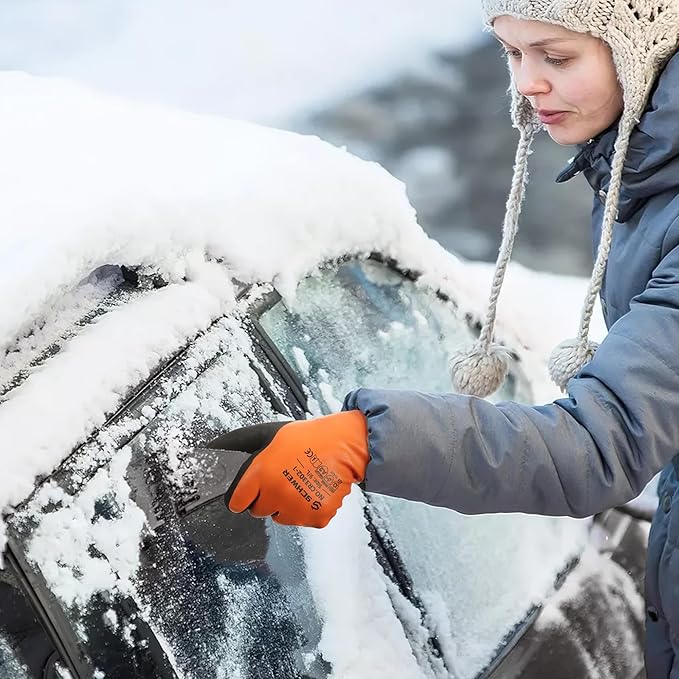 Schwer 100% Waterproof Winter Work Gloves, ANSI A2 Cut Resistant Freezer Gloves for Outdoor Cold Weather Keep Hands Warm, Thermal Insulated Gloves for Shoveling Snow, Ice Fishing, Super Grip, XXL