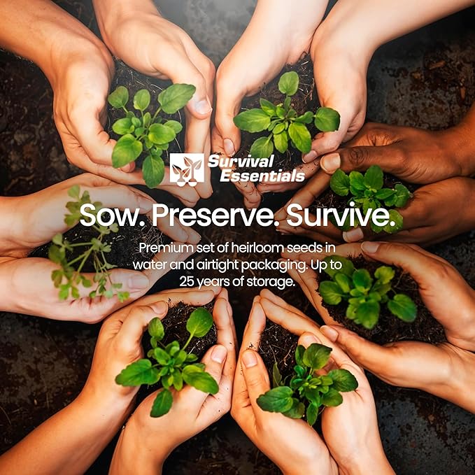 Ultimate Non-GMO Heirloom Survival Seed Vault – 23,000 Open-Pollinated Vegetable, Herb & Fruit Seeds for Planting – 144 Varieties for All USDA Hardiness Zones – Long Term Emergency Preparedness Seeds