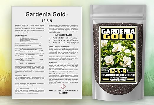 Fertilizer Commercial Grade | Gardenia Gold 12-5-9 | 3 Pounds | Custom Professional Mix | Acid-Loving Plants | Controlled-Release Formula | Enhances Blooms & Foliage | Gardenias, Azaleas & Camellias