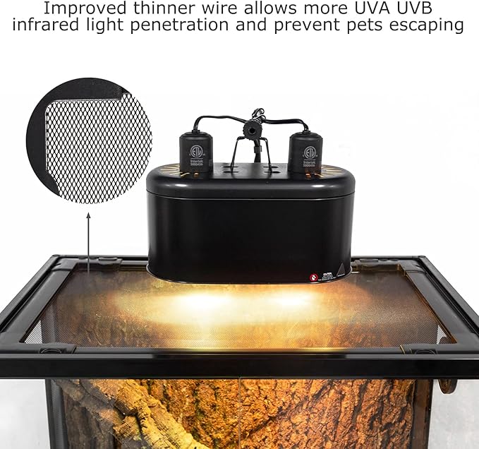 WACOOL Tempered Glass 40 Gallon Reptile Tank, Front Opening Reptile Terrarium 30" x 18" x 18" for Bearded Dragon Gecko Lizard, Top Screen Ventilation & Anti Escape Lid