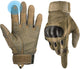 Tactical Gloves for Men, Shooting & Motorcycle Gloves with Hard Shell Knuckle Protection & Leather Palm for Airsoft Motorcycle Cycling Paintball Sports Climbing Training Hunting