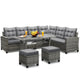 KROFEM 6 Piece Patio Furniture Set, Dining and Conversation Set