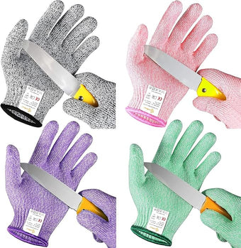 Evridwear Cut Resistant Gloves for Kids 4-6 Years, Level 5 Protection Cutting Gloves Food Grade for Cooking, Whittling, Wood Carving, Gardening and DIY