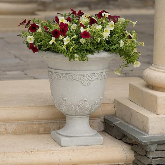 Merax Moroccan Urn Planter, 20-inch Handmade Indoor Outdoor Plant Pot for Garden, Patio, and Living Room, Classic Large Decorative Flower Pot