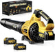 GEVEELIFE Leaf Blower Cordless, 650CFM & 3 Speed Levels, Electric Cordless Leaf Blower with 2 * 5.0Ah Battery Powered, Blowers for Lawn Care, Yard, Blowing Leaves, Dust, Snow