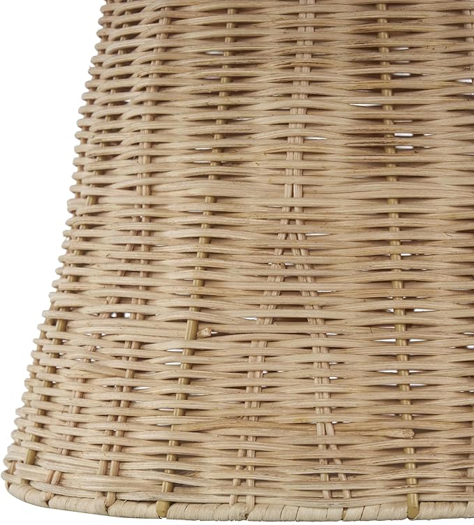 Deco 79 Rattan Handmade Decorative Vase Woven Tapered Fluted Centerpiece Vase, Vase for Home Decoration 10" x 10" x 18", Brown