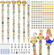 158 Pcs DIY Fairy Wand Garden Stakes Kit,Multiple Color Scheme European Beads Crystal Diamond Tops and 12 or 10 Inch Threaded Rods,Stainless Steel Stakes with Diamond Toppe (Lenmon)