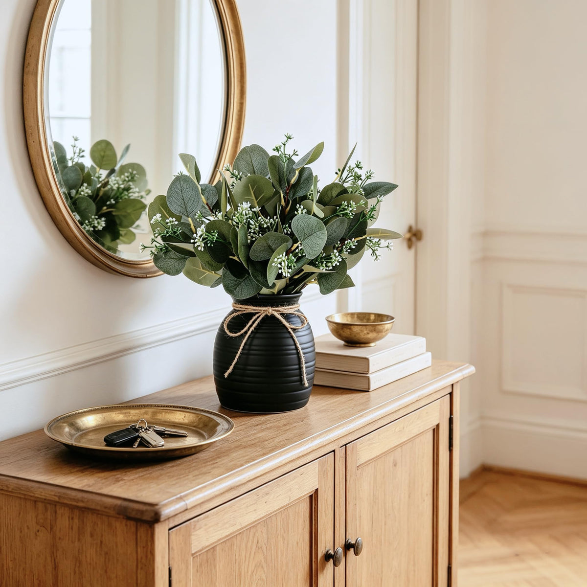 20pcs Artificial Eucalyptus Plants in Vase for Modern Farmhouse Home Decor