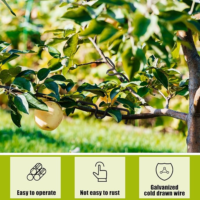 50 Pcs Fruit Branch Spreader 5.12 Inch Fruit Tree Limb Spreader with Plastic Hose Wrapped Iron Wire, Open Angle Pull Branch Stereotyped Tying Bending Farm Tools