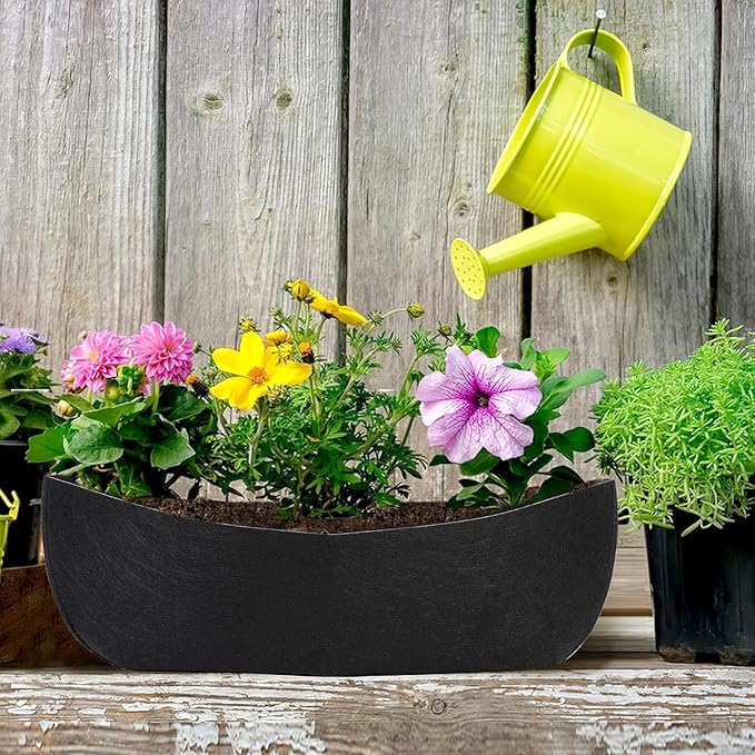 Augshy 36 Inch Planter Liners for Window Box, 4Pcs Window Basket Liners Fabric Planter Liners Hanging Flower Box Liner Felt Trough Planter Insert Non-Woven Plant Liner Replacement for Garden Planters
