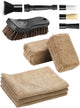 Fantasticlean 9PCS Car Interior Detailing Set, Microfiber Cloth & Applicator, Double-Head Detailing Brushes, Natural Bristles, Scratch-Free, Ultra-Soft for Seats Leather Care or Cleaning
