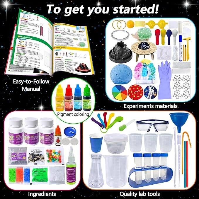 PATIFEED 310 Experiments Science Kits for Kids, S.T.E.M Scientific Projects Toys for Boys Girls Gifts Ideas Birthday Christmas, Erupting Volcano, Chemistry Set, Space Project