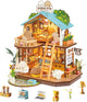 ROBOTIME DIY Miniature House Kit, Mini Wooden Dollhouse Diorama Model, Tiny House Building Kits,Birthday Christmas Craft Hobbies Gift for Teens Kids and Friends（Puppy's Cozy Villa）
