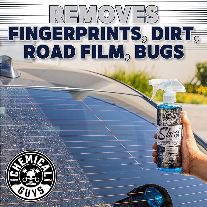 Chemical Guys Glass Cleaner Streak Free Window Spray - Works on Glass, Mirrors, Screens - Ammonia-Free, Safe on Tinted Windows, Car Windshield Cleaner for Trucks, SUVs, Home - 16 oz (Pack of 2)