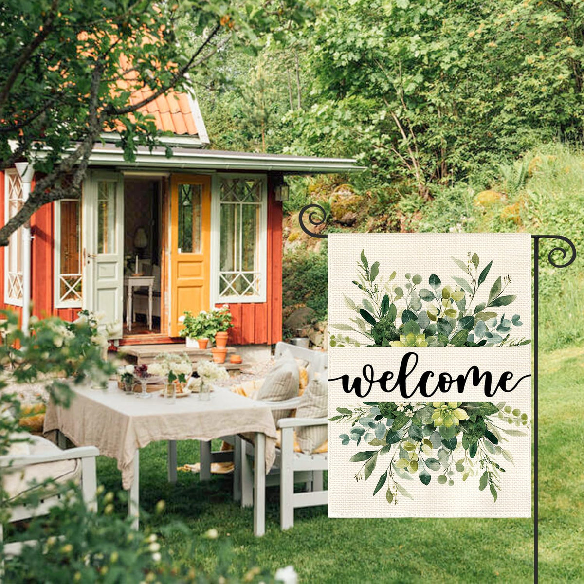 AVOIN colorlife Spring Summer Floral Welcome Garden Flag Outside 12x18 Inch