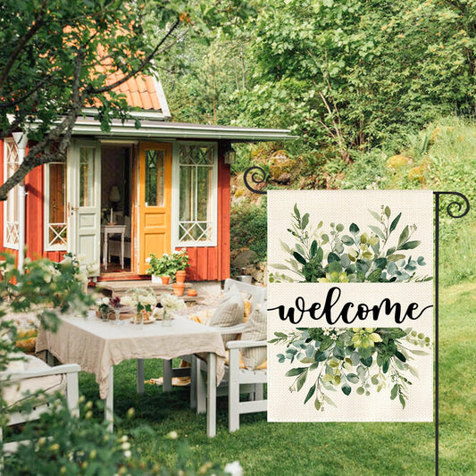 AVOIN colorlife Spring Summer Floral Welcome Garden Flag Outside 12x18 Inch
