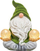 TERESA'S COLLECTIONS Garden Gnomes Decorations for Yard with Solar Lights, Yoga Gnome Resin Flocked Zen Garden Decor for Outdoor Front Porch Patio Santa Decor, Fathers Gifts,Ideal Gifts, 8"