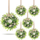 6 Pcs Shell Starfish Swag Wreath Summer Wreaths for Kitchen Cabinet Mini Artificial Rustic Farmhouse Wreaths with Ribbon for Pillar Front Door Porch Wall Window Farmhouse Decoration