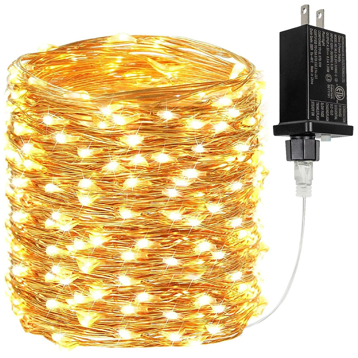 99FT 300 LED Fairy Lights Plug in, Extra-Long Twinkle Lights Warm White