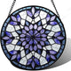 AMDERVEN Stained Glass Window Hanging, Purple Blue Tiffany Style Flowers Sun Catcher for Window Door Home Decor Suncatcher Christmas Mother's Day Birthday Gifts for Women Men Mom Nana 15 in