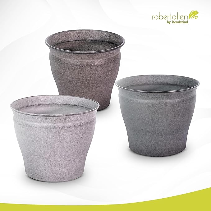 Headwind Natural Ironstone Timberline Collection - 10" Slate Grey Decorative Planter for Outdoor Pots for Plants – Modern Indoor Plant Pots, Large & Small Planters for Indoor Plants by Robert Allen