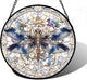 Stained Glass Window Hanging, Dragonfly Flower Suncatcher for Doors Home Sun Catchers Decoration and Christmas, Mother's Day Birthday Gifts for Women, Men, and Mom 6.3 in