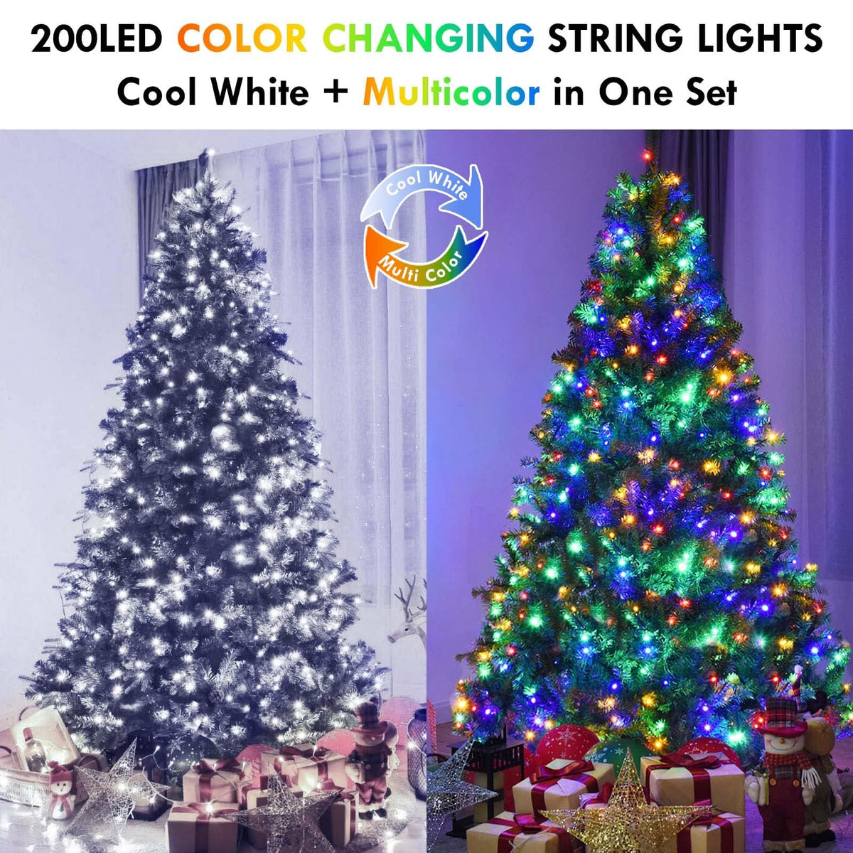 100 LED Connectable String Lights, 33FT Christmas Lights Outdoor Indoor