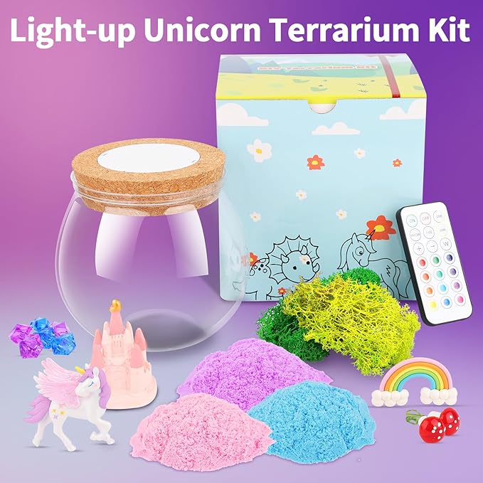 Envyvip Unicorn Gifts for Girls 4-12 Years Old, Unicorn Crafts Kit for Kids, Light Up Decoration with Remote Control - Arts and Crafts for Kids, Birthday Gifts Toys for Girls Age 4 5 6 7 8 9 10 11 12