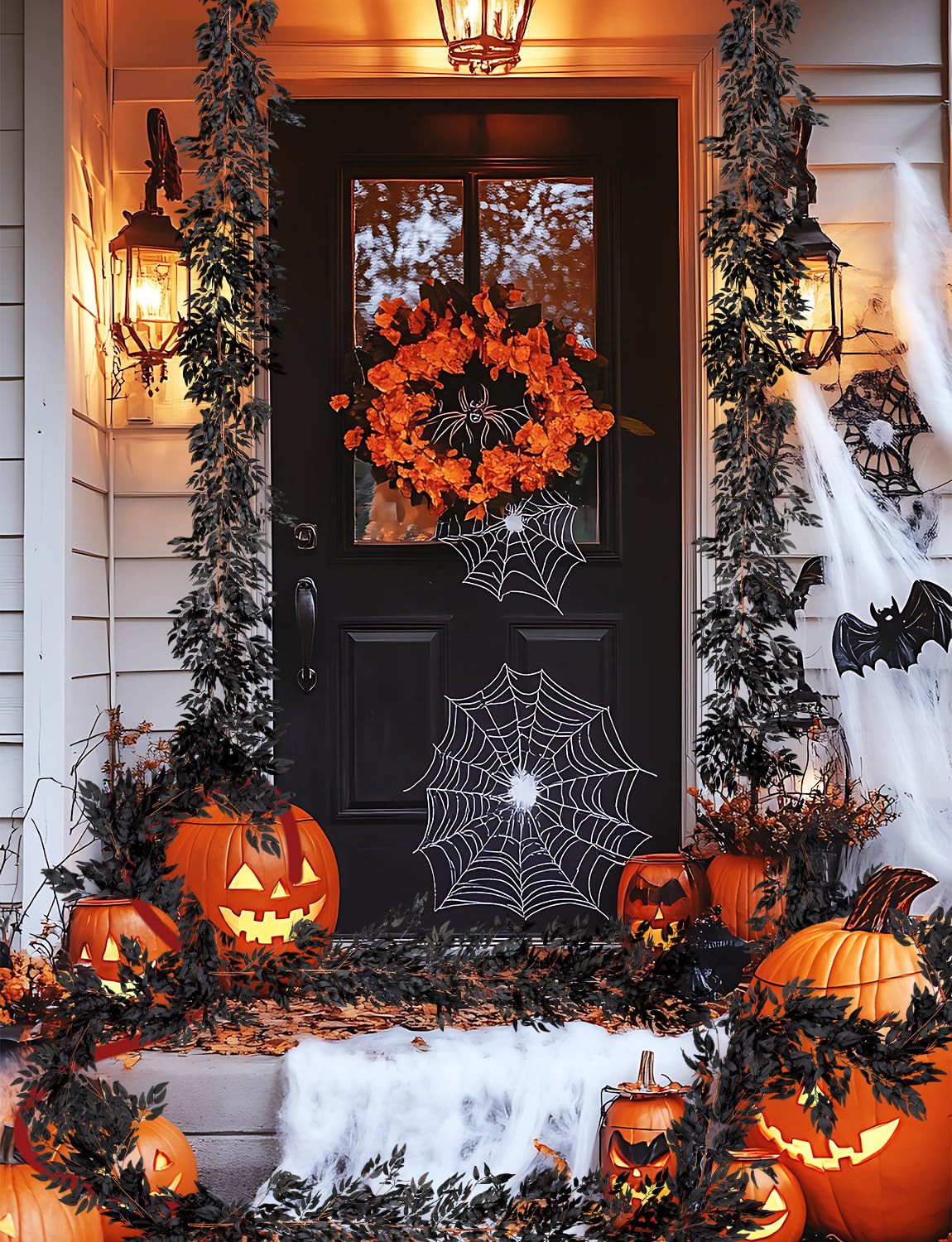 KQYSLXG 4Pcs Halloween Artificial Hanging Willow Vine Twigs, 5.8 FT