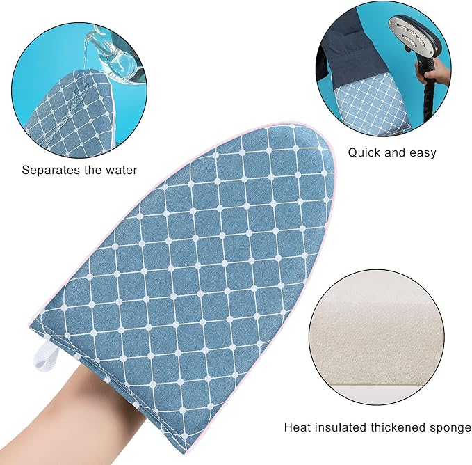 CINPIUK Garment Steamer Ironing Gloves Anti Steam Glove Heat Resistant Garment Steamer Mitt, Garment Steam Accessories for Clothes，Blue