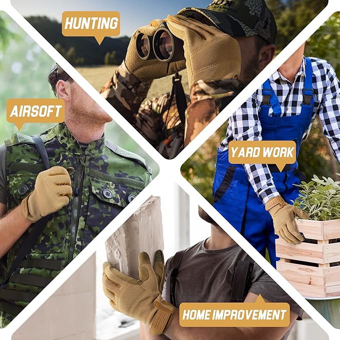 HANDLANDY Work Gloves for Men & Women, Utility Mechanic Working Gloves Touch Screen, Flexible Yard Work Gloves
