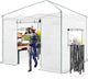 EAGLE PEAK Instant Pop-up Greenhouse, Indoor Outdoor Plant Gardening Green House, Roll-Up Zipper Doors and Side Windows, Walk in 10x10 ft, White/Clear