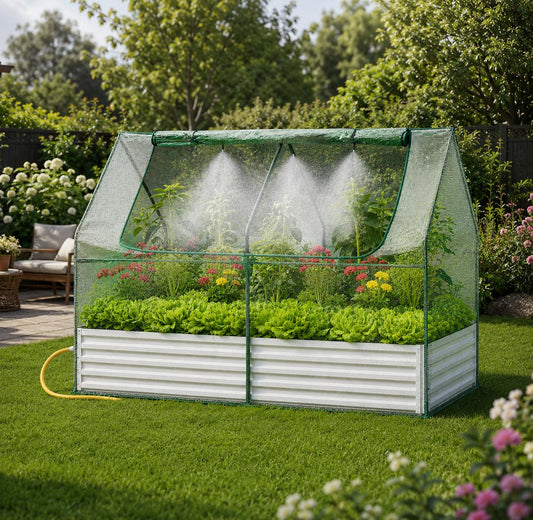 Garvee 6x3x1 FT Raised Garden Bed with PE Cover & Self-Watering System