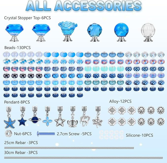 158 Pcs DIY Fairy Wand Garden Stakes Kit,Multiple Color Scheme European Beads Crystal Diamond Tops and 12 or 10 Inch Threaded Rods,Stainless Steel Stakes with Diamond Toppe (Peridot)